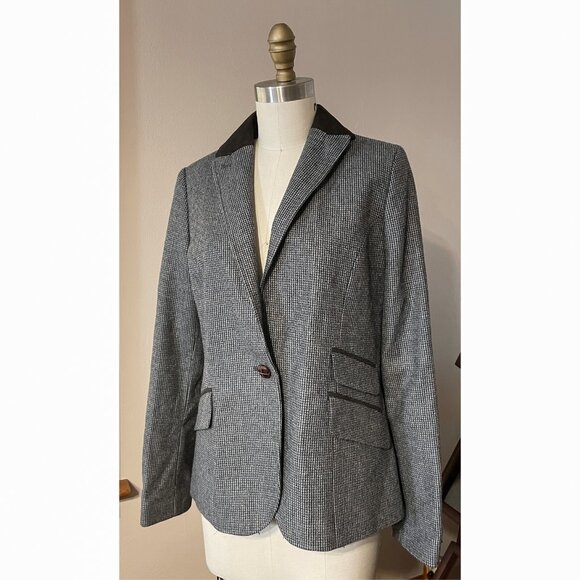 Barbour Ladies Blazer Jacket Wool Houndstooth Tweed US 6 UK 10 - Picture 9 of 9